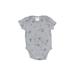 Hanna Andersson Short Sleeve Onesie: Gray Bottoms - Size 3-6 Month