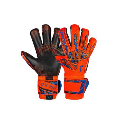Torwarthandschuhe REUSCH "Attrakt Gold X Evolution GluePrint", Damen, Gr. 9, orange (orange, blau), 74% Elastodien, 21% Polyester, 5% Polyamid, mehrfarbig, sportlich, Handschuhe, mit Evolution Cut Image