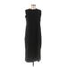 Universal Thread Casual Dress - Sheath High Neck Sleeveless: Black Solid Dresses - Women's Size Medium