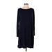 BCBGMAXAZRIA Casual Dress - Shift: Blue Solid Dresses - Women's Size Large