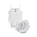 Newborn Toddler Baby Girl Boy Shorts Set Cotton Linen Knitted Ribbed Outfit 2Pcs Summer Casual Clothes