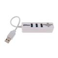 Naierhg 3 Ports USB 2.0 SD/TF Card Reader Hub Adapter Splitter Combo White