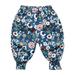 New Casual Polka Dot Fashion Floral Print Boys and Girls Mid Waist Cropped Floral Bloomers Children Spring and Autumn Long Pants