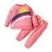 WOXINDA Toddler Boys Girls Long Sleeve Rainbow Pullover T Shirt Sweatshirt Tops Pants Outfits Gift for 3 Month Old Girl Baby Blanket Outfit Layettes for Girls Autumn Baby Girl Outfit Girls