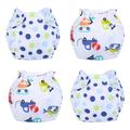 OUSITAID 4Pcs Baby Urinary Pants Baby Cartoon Training Pants Learning Pants Children s Velvet Urinary Pants (2 * Blue Dots+2 * Cars)
