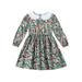 wybzd Girl Fall A-Line Dress Flower Long Sleeve Lace Doll Collar Dress