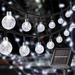 Solar String Lights Outdoor Waterproof 8 Mode 7M/24Ft 50 LED Crystal Ball Outdoor Solar Powered String Lights for Patio Solar Garden Lights for Yard Porch Wedding Party Decoration