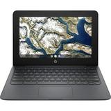 HP 11.6 Chromebook Intel Celeron N3350 Dual-core Intel HD Graphics 500 4GB Memory 32GB eMMC Flash Memory+64GB Micro SD Card Bluetooth Webcam Wi-Fi Chrome OS Ash Gray