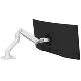 Ergotron - HX Premium Heavy Duty Monitor Arm Single Monitor VESA Desk Mount - for Flat or Slight Curved Ultrawide Monitors Up to 49 inches 20 to 42 lbs - Standard Pivot White