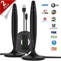 2024 Newest TV Antenna for Digital TV Indoor 130+ Miles Range HDTV Antenna Digital Indoor HDTV Antenna with Switch Amplifier Signal Booster for 4K HD Local Channels All TV s 18ft Coax Cable 2-Pack