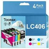 LC406 Ink Cartridges for Brother LC406 Ink Cartridges for Brother Printer MFCJ-J4335DW MFC-J4345DW MFC-J4535DW(4-Pack Black Cyan Magenta Yellow)