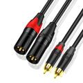 2-XLR Male To 2-RCA Male Audio Cable Wire for Amplifiers Hifi Stereo Audio Systems Speakers Mixing Consoles