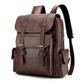 ESULOMP Leather Laptop Backpack for Men Work Business Travel Office Backpack College Bookbag Casual Computer Backpack Fits Notebook 15.6 Inch