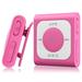 AGPTEK Bluetooth MP3 Player with Clip No Screen 64GB Pink
