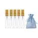 JJKMALL- 10pcs Mini Fine Mist Clear 5ml 1/6OZ Atomizer Glass bottle Spray Refillable Fragrance Perfume Empty Scent Bottle for Travel Party Portable Makeup Tool free 3ML Pipette Gold Cap