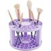 Paint Brush Holder 49 Holes Makeup Brush Holder Organizer Round Plastic Brush Crate Storage Holder for Artist Paint Pens Pencils Markers Eyeliner Cosmetic Brush Small Tools Purple