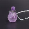 Fankiway Natural Stone Crystal Perfume Bottle Necklace Crystal Perfume Bottle Stainless Steel Chain Crystal Necklace 0.5ml