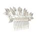 Bridal Wedding Headdress Silver Leaf Hair Comb Baroque Vintage Hair Comb
