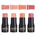 4 Pcs Cream Blush Stick for Cheeks Blush Makeup - 3 In 1 Multi Stick Blush for Cheeks Tint & Eyes & Lips Lightweight Easy To Use Waterpfoor Long-lasting for All Skin Tones-4 Colors