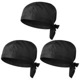 Hat for Chef Skull Cap Kitchen Working Accessories Men and Women Man Cloth 3 Pcs