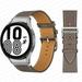 YuiYuKa No Gaps Leather Band For Samsung Galaxy Watch 4 Classic 46mm 42mm Smartwatch Belt Women Men StrapBracelet Correa Galaxy Watch 5/5 Pro Galaxy Watch 4 40mm 44mm Bands - gray-silver