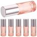 6 Pcs Steel Glass Perfume Bottles Travel Size 5ml Rose Gold Rolling Ball Essential Oil