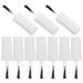 20 Pcs Nail Gel Polish Nail Bottle Replacement Caps Nail Polish Bottles Caps with Brush Nail Polish Replacement Brush Nail Brush White Plastic Artificial Fiber