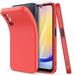 Elegant Choise for Samsung Galaxy A25 5G Liquid Silicone Case with Screen Protector Red