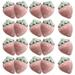 20 Pcs Flocked Strawberry Accessories Adorable Charm Hair Volume Clip Tiara Strawberries DIY Headdress Small Phone Case Charms Child