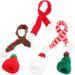 6 Pcs Mini Woolen Hat Knitted Small Christmas Towel DIY Handmade Accessories Mobile Phone Case Decoration Ornaments Xmas Scarf Scarfs for Tree Santa Claus Guinea