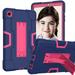 Dteck Case for Samsung Galaxy Tab A7 Lite 8.7-inch SM-T220 T225 (2021 Released) Shockproof Armor Rubber Case Kickstand Hybrid 3-Layer Protection Hard Cover without Screen Protector Navy+Rose