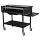 METRO Professional Holzkohlegrillwagen, 137 x 68 x 94 cm, Stahl / Edelstahl, mit Deckel und Beistelltisch, schwarz