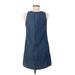 Gap Casual Dress - Shift Crew Neck Sleeveless: Blue Print Dresses - Women's Size Medium