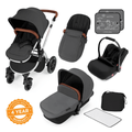 Ickle Bubba Stomp V3 All in One Travel System - Graphite Grey On Silver