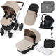 Ickle Bubba Stomp V3 i-Size Travel System With ISOFIX Base - Sand on Silver Frame