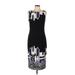 Maya Brooke Casual Dress - Sheath: Black Print Dresses - Women's Size 10