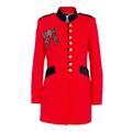 Women's Red Premium Crepe Blazer Piper With Golden Buttons Large The Extreme Collection