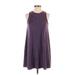 Pink Republic Casual Dress - Mini High Neck Sleeveless: Purple Print Dresses - Women's Size Small