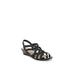Women's Yung Sandal by LifeStride in Black Faux Leather (Size 7 N)