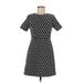 Ann Taylor Casual Dress - Shift: Black Argyle Dresses - Women's Size 4 Petite