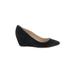 KORS Michael Kors Wedges: Black Solid Shoes - Women's Size 10 - Almond Toe