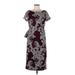 JS Collection Casual Dress - Sheath Boatneck Short sleeves: Burgundy Dresses - New - Women's Size 6