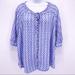 Anthropologie Tops | Cafe Marrakech Floral Button Down Tunic Top Size L | Color: Blue/White | Size: L