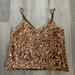 Anthropologie Tops | Anthropologie Ro&De Sequins Leopard Print Velvet Tank | Color: Black/Brown | Size: S