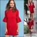 Anthropologie Dresses | Anthro Moth Red Bell Sleeve Rib Knit Mini Sweater Shift Dress Tunic | Color: Red | Size: Various