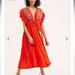 Free People Dresses | Free People “Will Wait For You Midi Dress” Like New. | Color: Red | Size: S