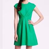 Kate Spade Dresses | Kate Spade Silk Crew Neck Dress Women’s Size 2 Kelly Green Pleated Pocket Dress | Color: Green | Size: 2