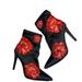 Jessica Simpson Shoes | Jessica Simpson Womens Black Pelanna Satin Boots Red Floral Embroidered Sz 10m | Color: Black/Red | Size: 10