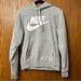 Nike Tops | Classic Nike Grey Hooded Sweatshirt With White Nike And Swoosh Size Xs | Color: Gray/White | Size: Xs