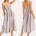 Free People Dresses | Free People Lilah Striped Pleated Tube Lined Dress Small Sleeveless Midi Length | Color: Gray/White | Size: S